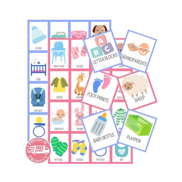 Baby Shower Games - 50 Boards Boy Girl - Baby Gender Reveal Games - Party Favors - Picture 1 of 4